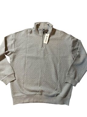 New JMIERR Quarter-Zip Textured Pullover Sweater - Gray
XL